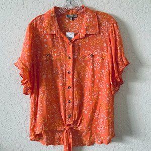 Gorgeous orange tie front summer shirt